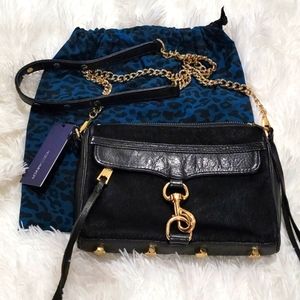 Rebecca Minkoff, calf leather, haircalf front, mini MAC crossbody, new